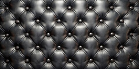 Black Leather Upholstery Texture with Diamond Stitching, Leather, Texture
