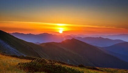 sunset in the mountains