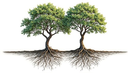 Intertwined trees symbolizing deep connections
