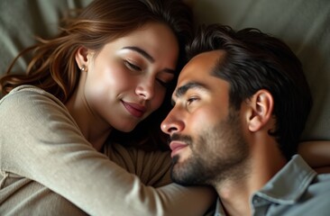 Cozy moments shared between two people in a warm setting, as they relax and enjoy each other's company on a comfortable sofa during a peaceful evening