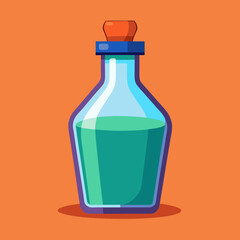 bottle of water and glass