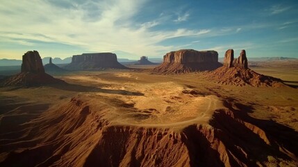 Iconic Monument Valley in Midday Light