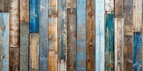Vertical Wooden Plank Wall With Blue And Brown Hues, Texture, Background , wood, rustic