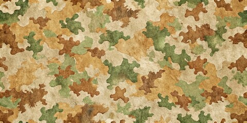 Vintage Watercolor Camouflage Pattern, abstract, military, army, camouflage, army, texture