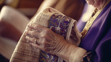 Reverent Moment During Yom Kippur Observance