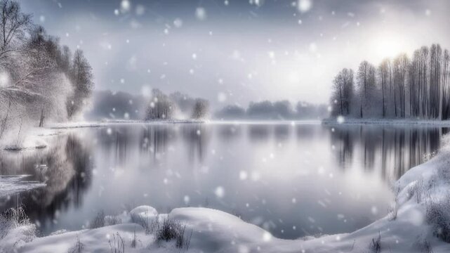 landscape with snow and trees