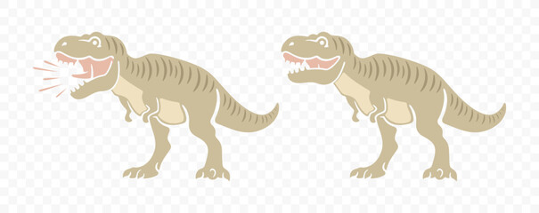 Tyrannosaurus rex, tyrannosaurus roar or roaring, graphic design. Colored. Dinosaur, animals, predator and reptile, vector design and illustration