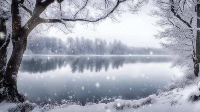 landscape with snow and trees