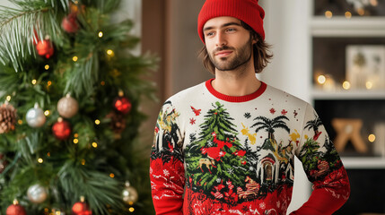 Obraz premium Ugly Funny Christmas Sweater