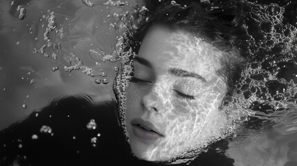 portrait of a person underwater