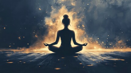 Mindful Breathing Practice in Dim Lighting