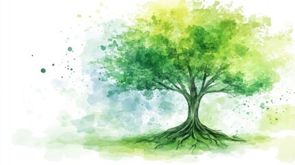 Obraz premium Strong Tree with Deep Roots and Natural Lighting