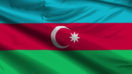 azerbaijan flag moved by the wind
