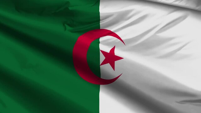 algeria flag moved by the wind