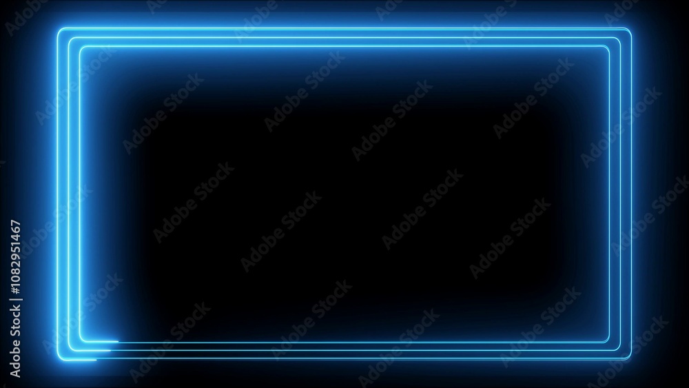 Poster glowing neon picture frame isolated on transparent background. neon frame with copy space for your d