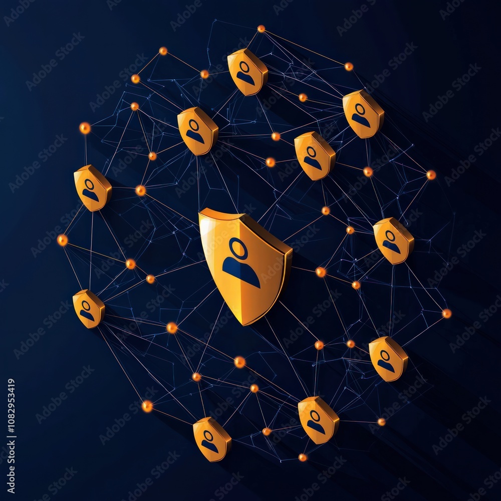 Poster cybersecurity monitoring against malware threats digital network infographic virtual environment dat