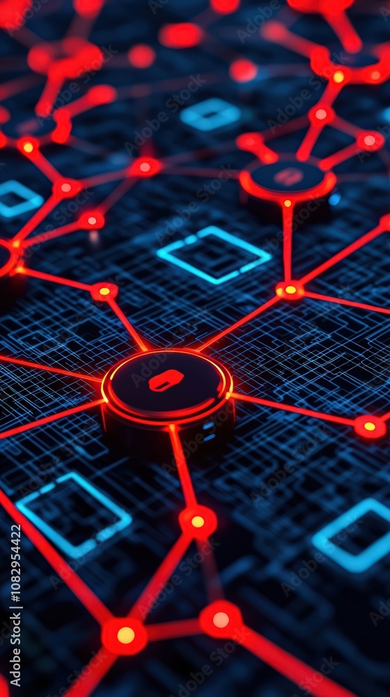 Poster cybersecurity monitoring action against malware threats digital network graphic environment abstract