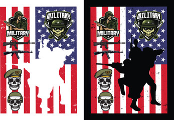 Military military USA t shirt design and graphics design