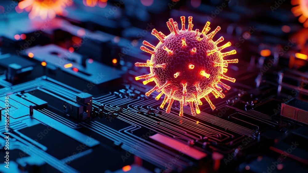 Poster cybersecurity monitoring of malware threats in technology digital environment analysis