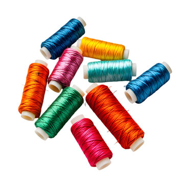 colourful thread on transparent background