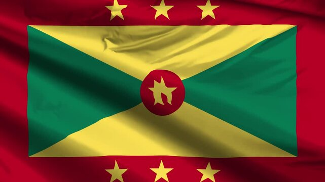 grenada flag moved by the wind