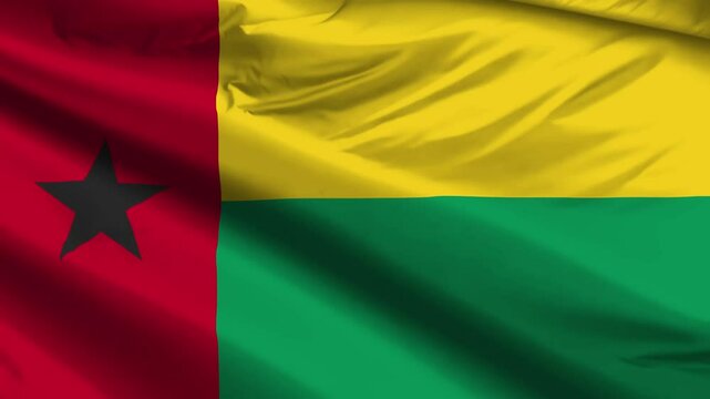 guinea bissau flag moved by the wind