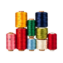 colourful thread on transparent background