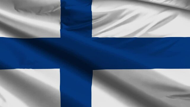 filand flag moved by the wind