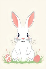 Fototapeta premium illustration d'un lapin de Pâques blanc 