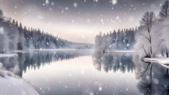 landscape with snow and trees