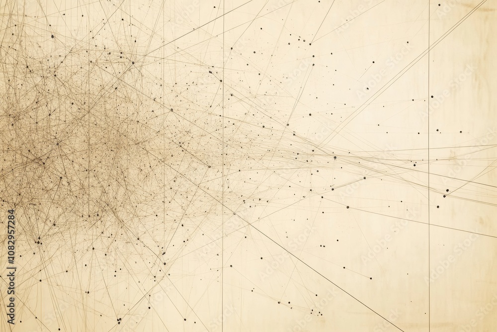 Poster A complex schematic illustrates a data cloud, featuring intricate lines extending outward, symbolizing digital networks and connectivity. Generative AI