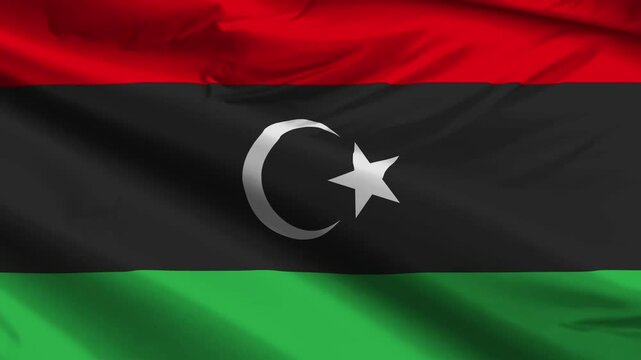 libya flag moved by the wind