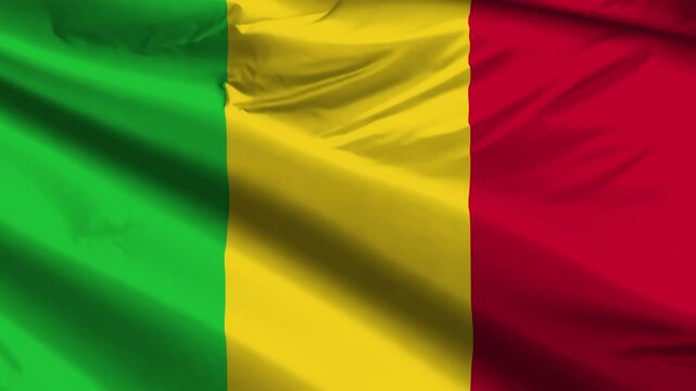 mali flag moved by the wind