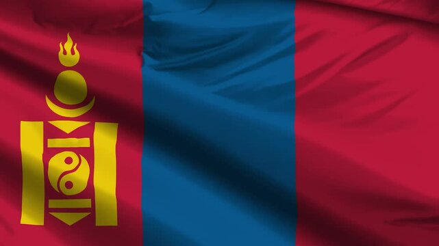 mongolia flag moved by the wind