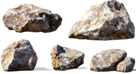 Fototapeta premium Boulders on a white background