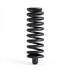 Black metal spring isolated on a white background.