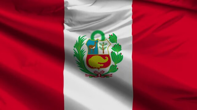 peru flag moved by the wind