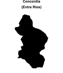 Concordia department (Entre Rios) blank outline map