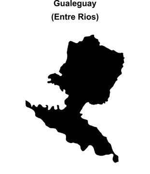 Gualeguay department (Entre Rios) blank outline map