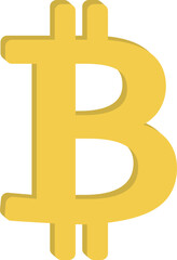 Golden bitcoin sign icon. Vector illustration. 