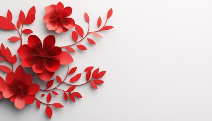 Obraz premium Delicate red paper-cut flower symbolizing good fortune and new beginnings, beautifully representing the spirit of Chinese New Year celebrations.