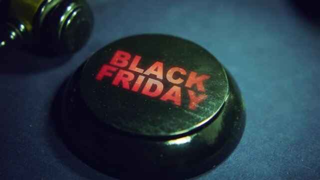 Auctioneer's gavel strike and Black Friday text