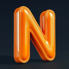 Obraz premium 3D bold 'N' text in a modern, rounded font style,
