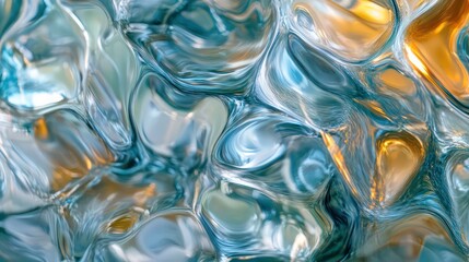 Wavy glass texture, distorting light and colors in abstract patterns