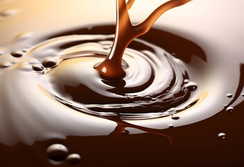 close up of liquid chocolate