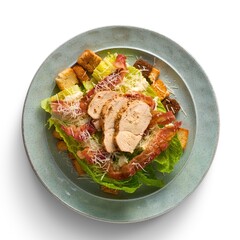 Healthy salad and grilled turkey steak