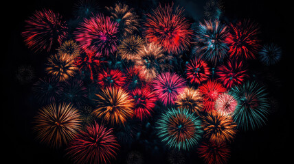 Colorful fireworks lighting up the night sky