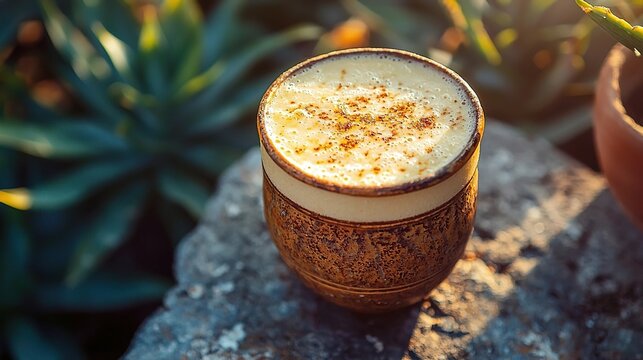 Mexican pulque cocktail