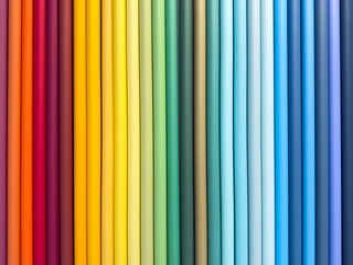Obraz premium A row of colorful fabric strips, each a different color