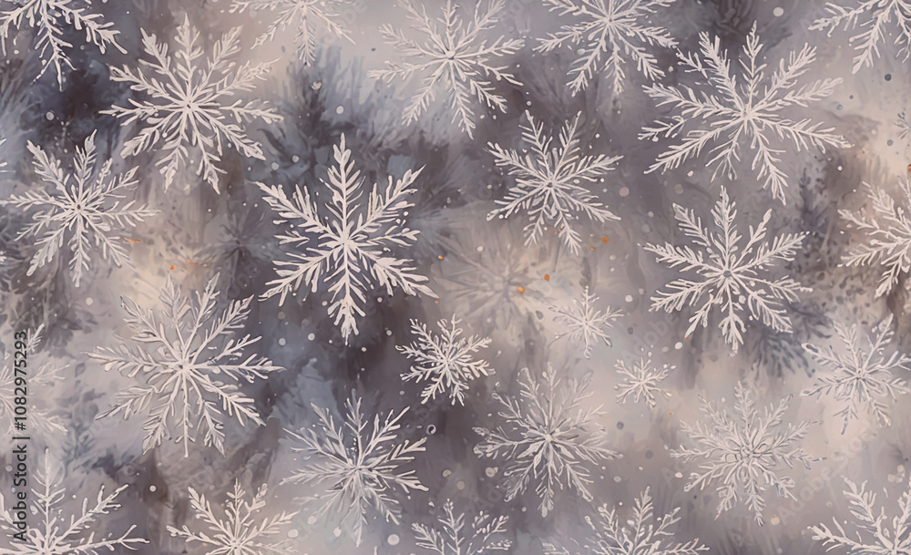 Poster Snowflake pattern is shown on a gray background
